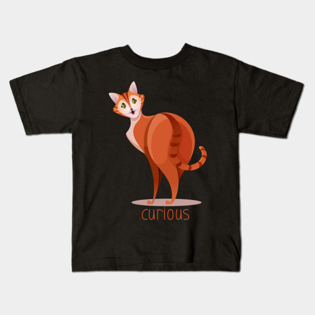 Digital Download Print T Shirt Lettering Typography Vector Illustration Graphic Design Quotes 2d Teenage Tee Shirt Cat Curious Red Orange Cat Kids T Shirt Teepublic
