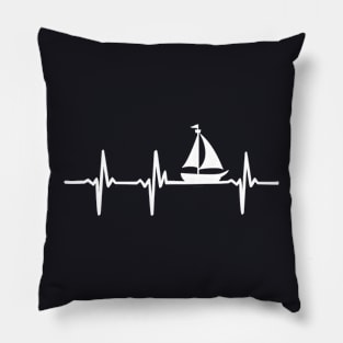 Heartbeat Sailing For Sailors With Sailboat Pillow