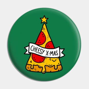 Cheesy X-Mas Pizza Slice Pin