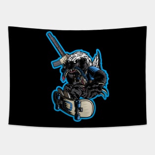 Q Honey Badger Mascot Tapestry