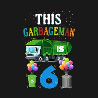 Five 5 Year Old Birthday Garbage Truck 5th Birthday Party T-Shirt