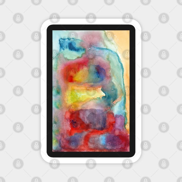 Colorful abstract watercolor texture Magnet by nobelbunt