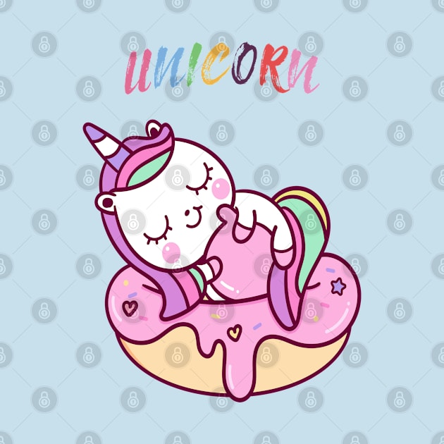 Unicorn Donut Lover by JeffDesign