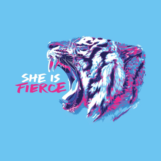 She is Fierce as a Tiger by polliadesign