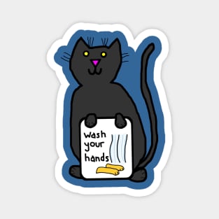 Cute Cat Says Wash Your Hands Magnet