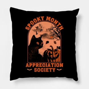 Spooky Month Appreciation Society – Halloween Black Cat Pillow