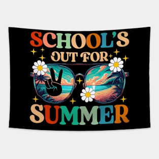 Retro Last Day Of School's Out For Summer Teacher Boys Girls Tapestry