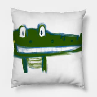 Cute Crocodile Drawing Pillow