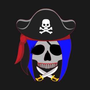 Female Pirate Skull T-Shirt