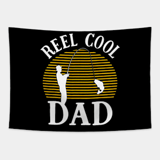 Reel Cool Dad Daddy Father's Day Tee Fishing Fisherman Tapestry
