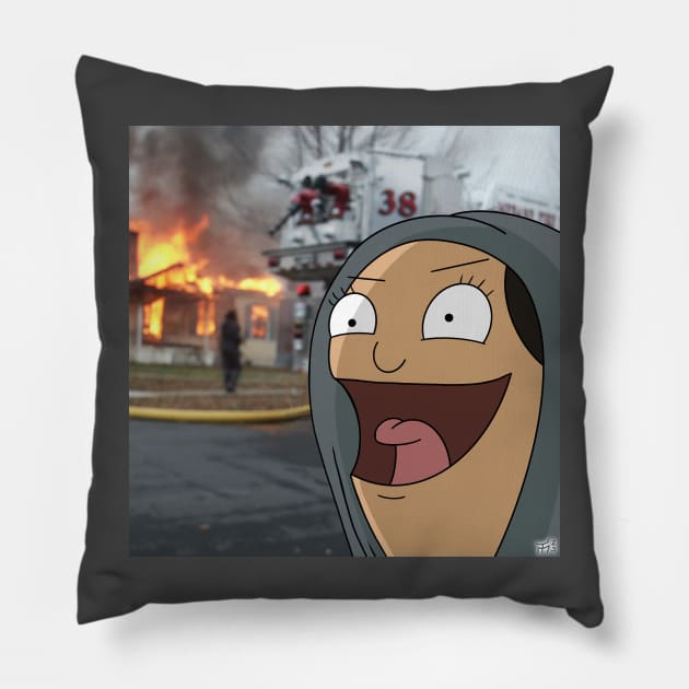 Burgers memes Louise fire Pillow by Tommymull Art 