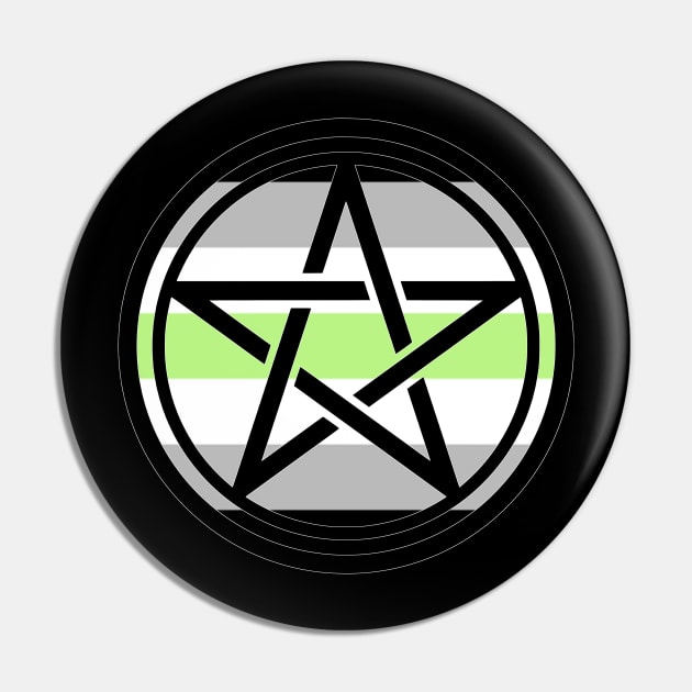 Small Print Pentacle LGBT Flag Agender Pin by aaallsmiles