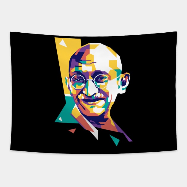 Mahatma Gandhi WPAP Limit Color Tapestry by masnono