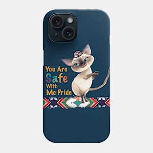 You Are Safe With Me Pride, Cat Ikat Phone Case