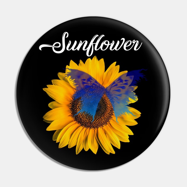 sunflower butterfly Pin by MAU_Design