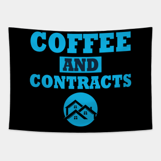 Realtor & Coffee Fathers Day Gift Funny Retro Vintage Tapestry