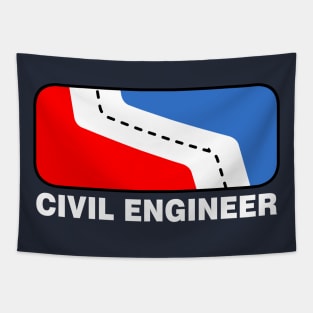 Civil Engineer League White Text Tapestry