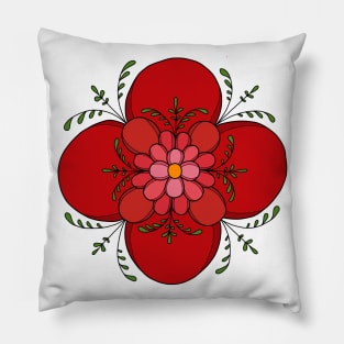 Red Flower Pillow