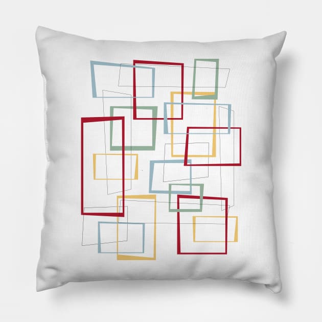 Funky Mid-century Rectangles Pillow by OrchardBerry