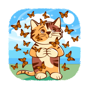 Kitten with Butterflies T-Shirt