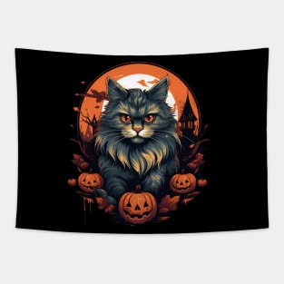 Siberian Cat Halloween, Cat Lover Tapestry