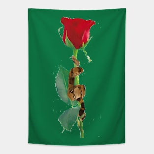 Snake on a Rose Tapestry