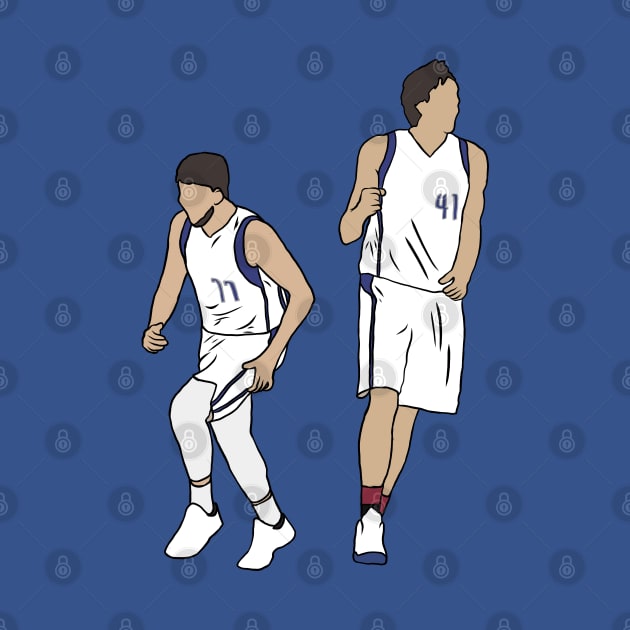 Luka Doncic And Dirk Nowitzki by rattraptees