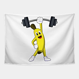 Banana at Strength training with Barbell Tapestry