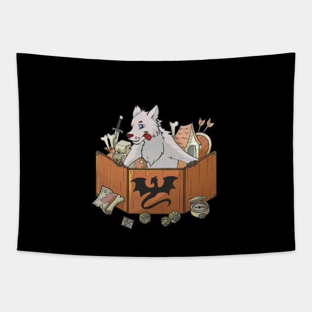 RPG Pen and Paper PnP Dog Roleplaying Dogs Meme DM Gift Idea Tapestry by TellingTales