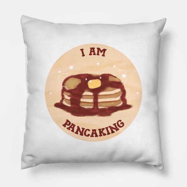 pancake! on the table (i am panicking!!!) Pillow by jhoyfullycrafted