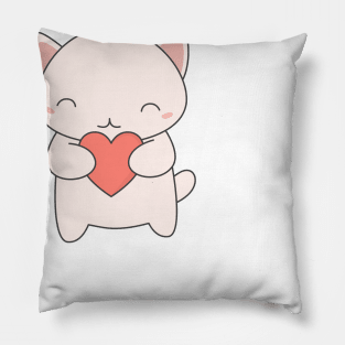 Kawaii Cute Cat T-Shirt Pillow