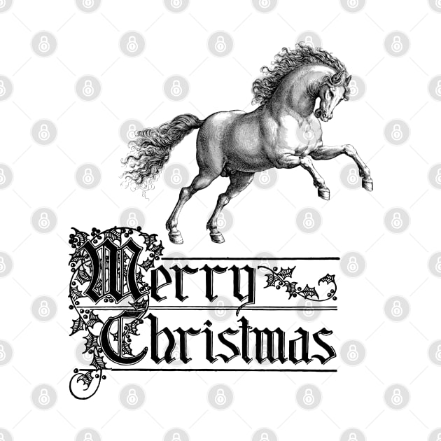 Merry Christmas with Galloping Horse by Biophilia