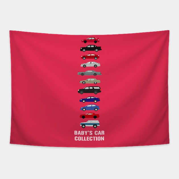 Baby’s Car Collection Tapestry by guayguay