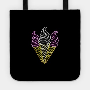 Ice cream cones, neon light Tote