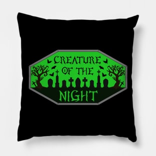 Creature of the Night Cemetery in Green Pillow