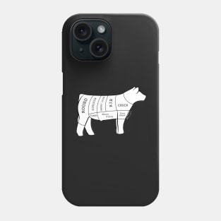 Butcher Cut Show Steer Silhouette  - NOT FOR RESALE WITHOUT PERMISSION Phone Case