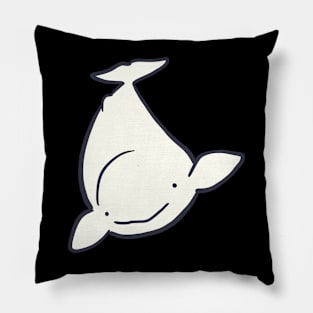 Beluga Whale Illustration Pillow