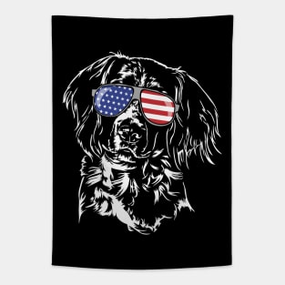 Small Munsterlander Pointer American Flag sunglasses patriotic dog Tapestry