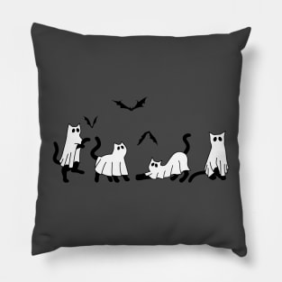 Spooky Ghost Cats Pillow