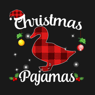 Duck Buffalo Plaid Christmas Pajamas Funny Xmas Gift T-Shirt