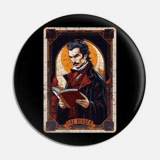 The Reader Vintage Vampire Halloween Tarot Card Pin