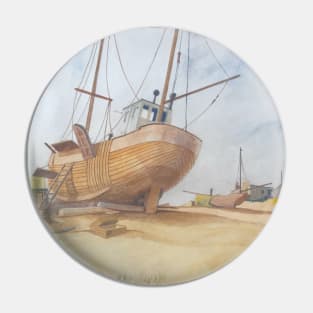 Boats Dungeness Beach Kent England Britain Landscape Pin