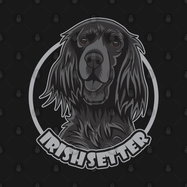 Greyscale Monochromatic of the Irish Setter by Dogiviate