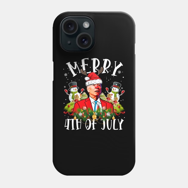 Funny Joe Biden Christmas Santa Hat Merry 4th Of July Phone Case by kyoiwatcher223