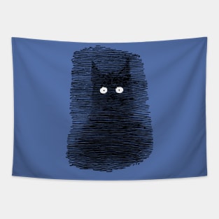 A Cat In the Darkness With Big Eyes Funny Cat Design Tapestry