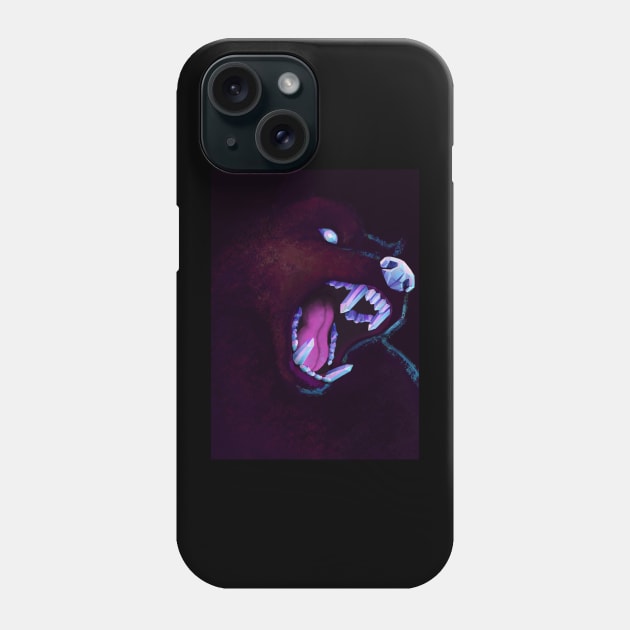 Menacing Crystal Teeth Dog Phone Case by Strzmarta