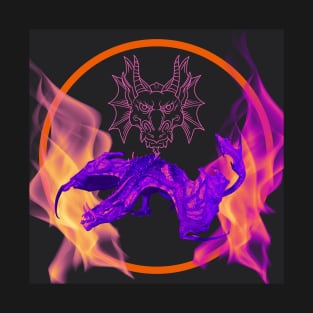 creative dragon with fire design T-Shirt