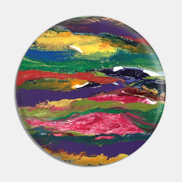 Layered Rainbow Colors Abstract Pin by InalterataArt