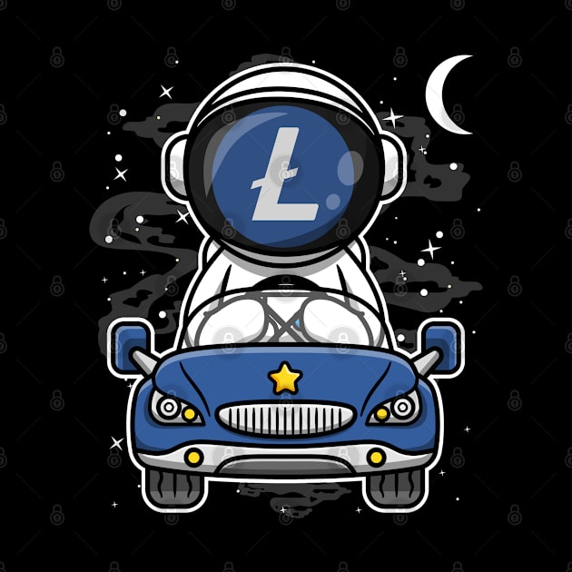 Astronaut Car Litecoin Lite Coin LTC To The Moon Crypto Token Cryptocurrency Wallet Birthday Gift For Men Women Kids by Thingking About