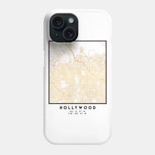 HOLLYWOOD CALIFORNIA CITY STREET MAP ART Phone Case